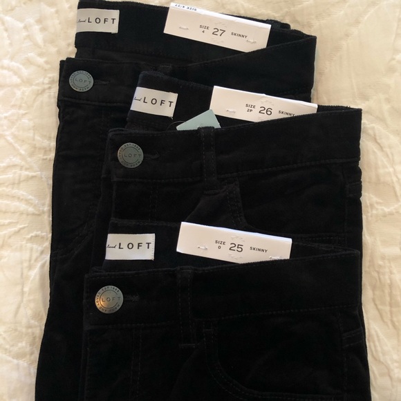 LOFT Velvet Skinny Jeans, Black NWT Women’s Size 27 - Picture 5 of 10